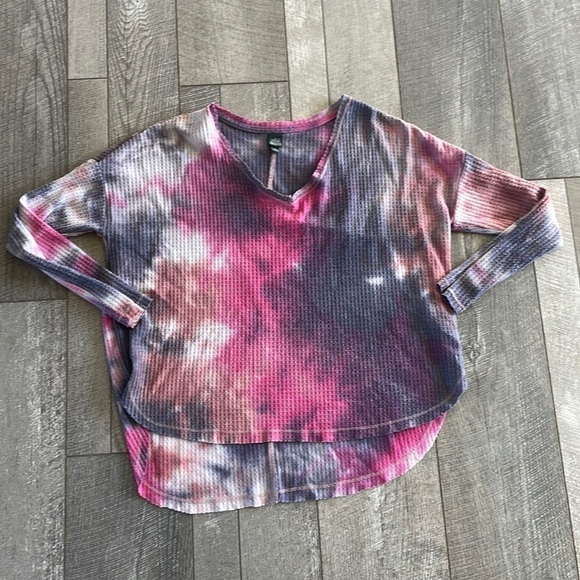 Wild Fable Size Small Waffle Knit Tie Dye Bohemian Style Top - Picture 4 of 8